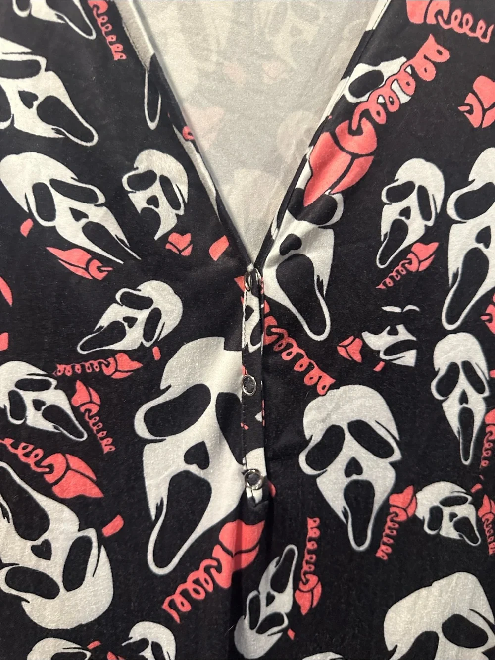Women’s Black & White Skull Print Jumpsuit with Pink Accents